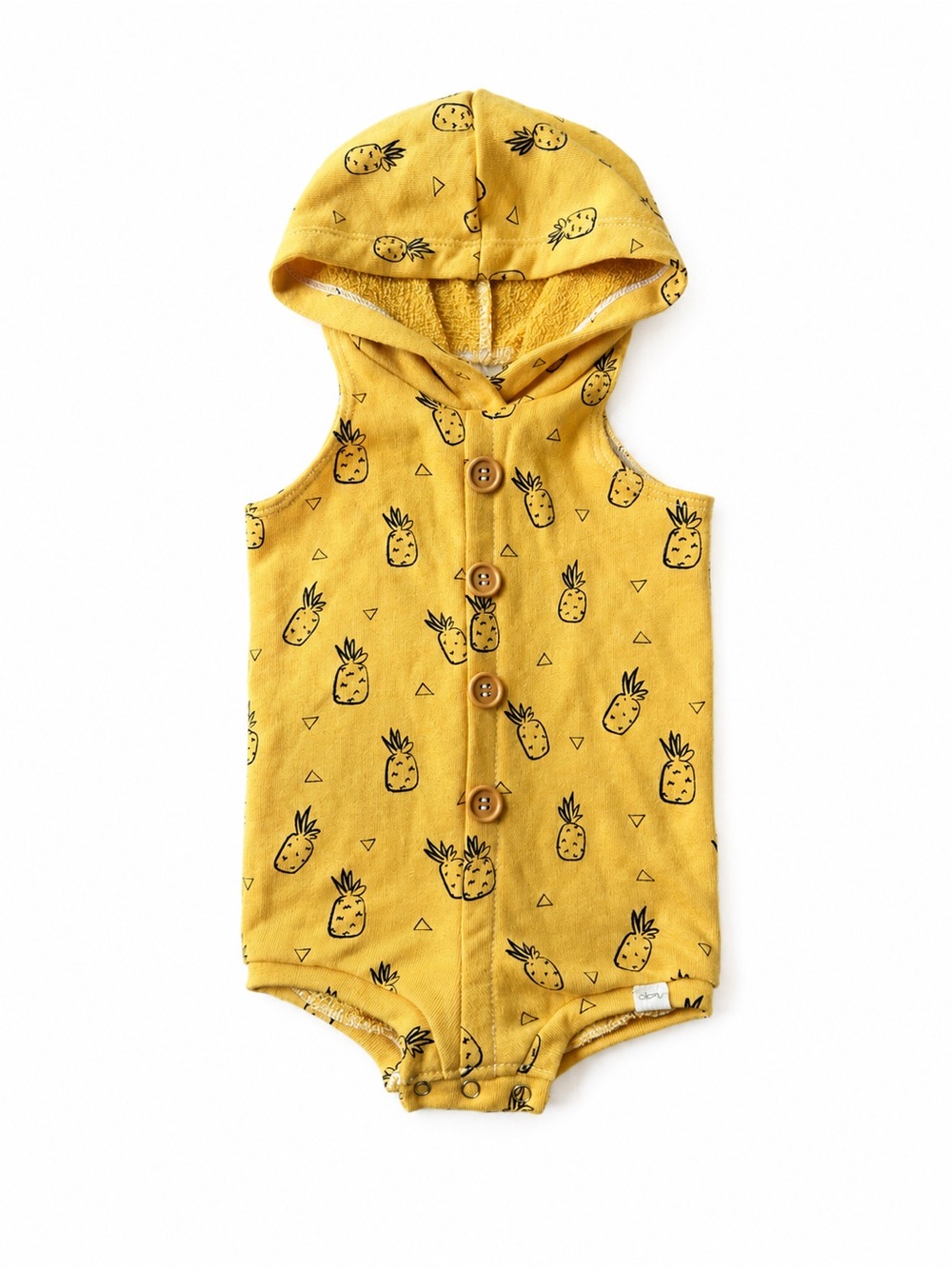 Lulu and Roo Handmade Pineapple Hooded Romper 3–6M EUC Bamboo